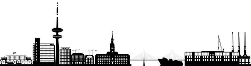 die skyline der deutschen stadt hamburg mit dem fernsehturm und der architektur von ChrisWillemsen