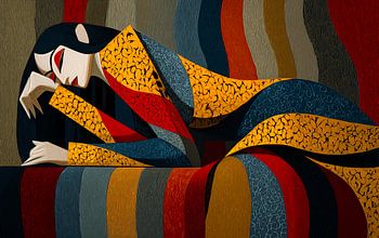 Ruhe im Rhythmus | Frau und Farbschlieren