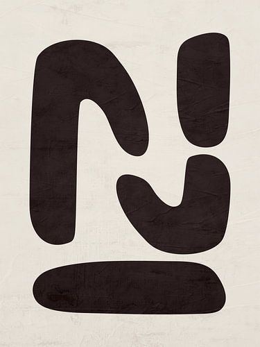 Organische abstracte kunst - zwart-witte tinten