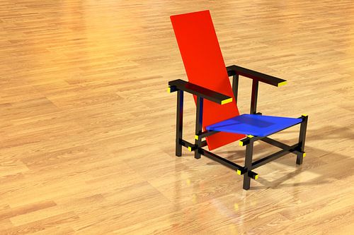 Rietveld stoel parketvloer