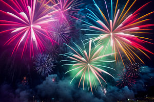 Feuerwerk im Nachthimmel Illustration