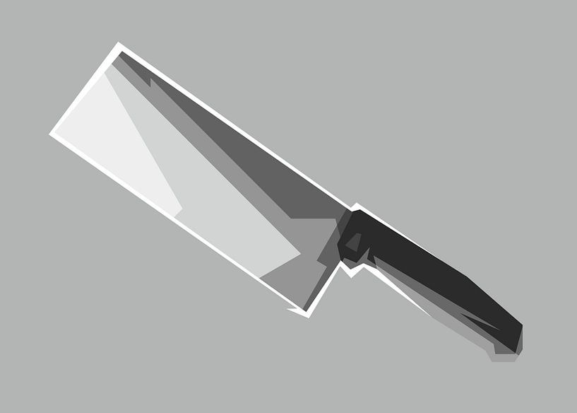 Graues Küchenmesser Popart von Rizky Dwi Aprianda
