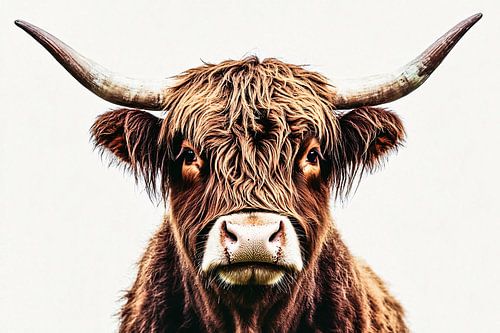 Schotse Hooglander portret wanddecoratie