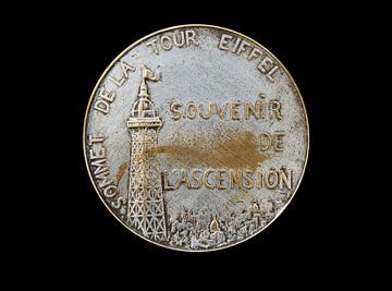 Antike Münze von der Besteigung des Eiffelturms von Blond Beeld