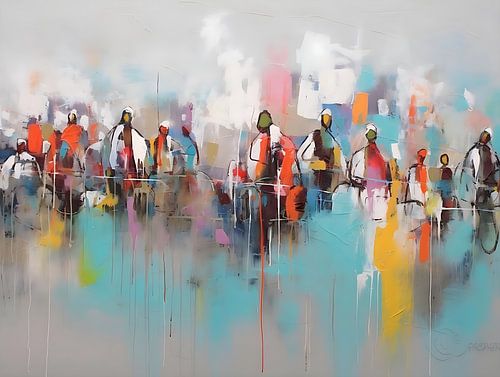 Abstrakte Malerei mit Menschen