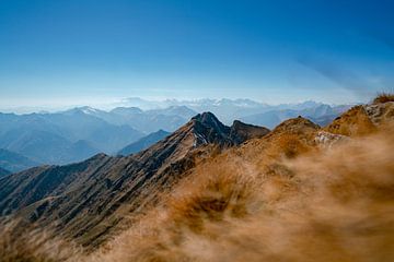 Uitzicht vanaf de Monte Limidario Gridone naar de Dufour-piek Aostadal van Leo Schindzielorz