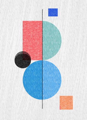 Modern digitaal abstract met rood