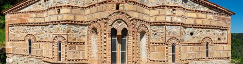 Panorama van de gevel van Evangelistria kerk in Mystras, Peleponnesos van Jan Fritz
