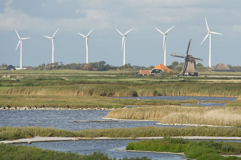 Old and new mills in North Holland by Remco Swiers