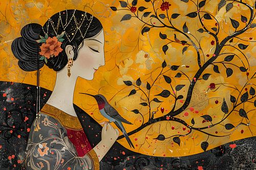 Traditionele afbeelding van een oude Perzische koningin