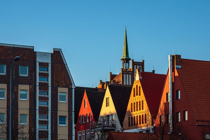 Historische gebouwen in de Hanzestad Rostock van Rico Ködder