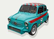 Fiat Abarth 1000 TC in cyan von aRi F. Huber Miniaturansicht