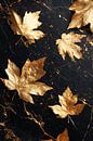 Golden autumn leaves on marble by Imperial Art House thumbnail