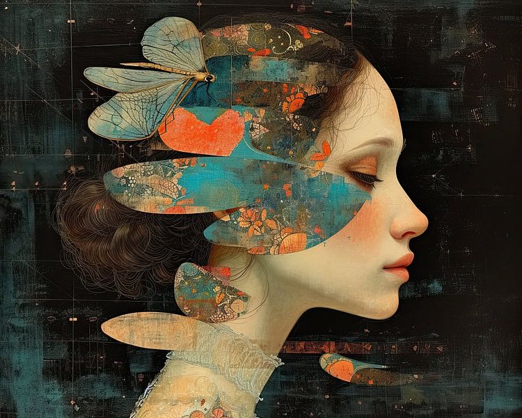 Frau Schmetterling Kunst von Kunst Laune