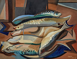 Youla Chapoval – Still Life with Fish (1946) by Peter Balan