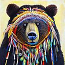 Tribal bear portrait illustration by Laly Laura thumbnail