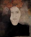 Portrait lady in black by annemiek art thumbnail
