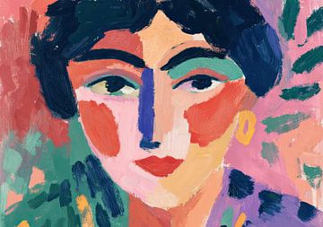 Portrait abstrait dans le style fauviste sur Niklas Maximilian