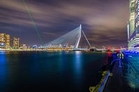 Mars invasion. Erasmus Bridge Rotterdam under fire