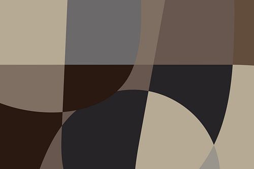 Moderne vormen en lijnen in neutrale kleuren. Wit, taupe, grijs, bruin.