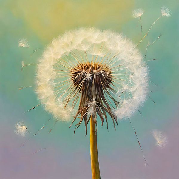 Paardenbloem in pastel 2 van Greta Lipman
