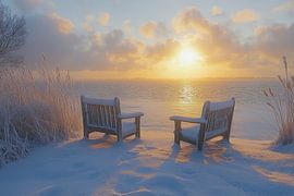 Chuchotement du matin doré sur Peinture Abstraite