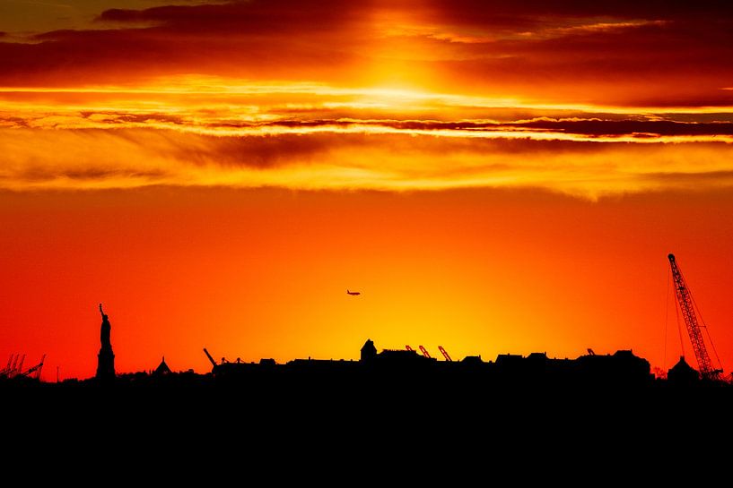Sunset New York by Rick Nederstigt