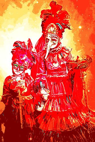 ein Venezianisches Karnevalskostüm mixed media art