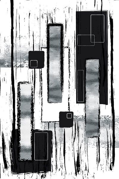 Abstrakte Malerei Nr. 50 | silber von Melanie Viola