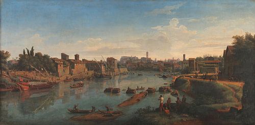 View of the Port of Ripa Grande, Caspar van Wittel