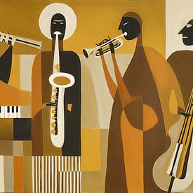 Musiciens de jazz minimalisme panorama sur TheXclusive Art