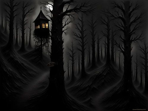 een spookachtig bos