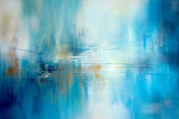 Abstract, blauw en wit - minimalisme van Joriali Abstract