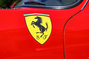 Ferrari logo schild op een Ferrari 250 GT Berlinetta van Sjoerd van der Wal