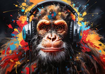 Un singe écoute de la musique sur Steffen Gierok