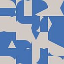 Abstracte kunst in blauw en wit nr. 1 van Dina Dankers thumbnail