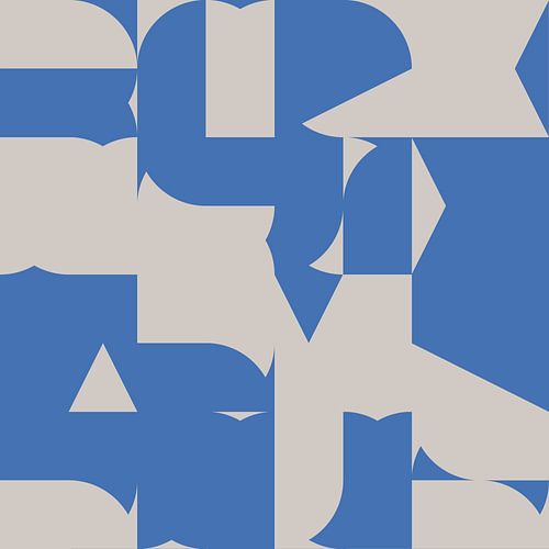 Abstracte kunst in blauw en wit nr. 1