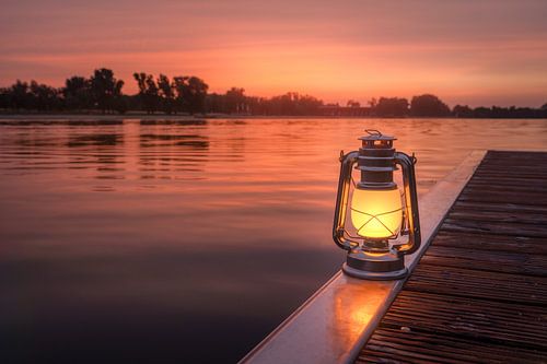 Oil lamp in the morning