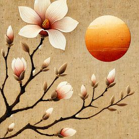 Magnolia onder de vroege zon van Niek Traas