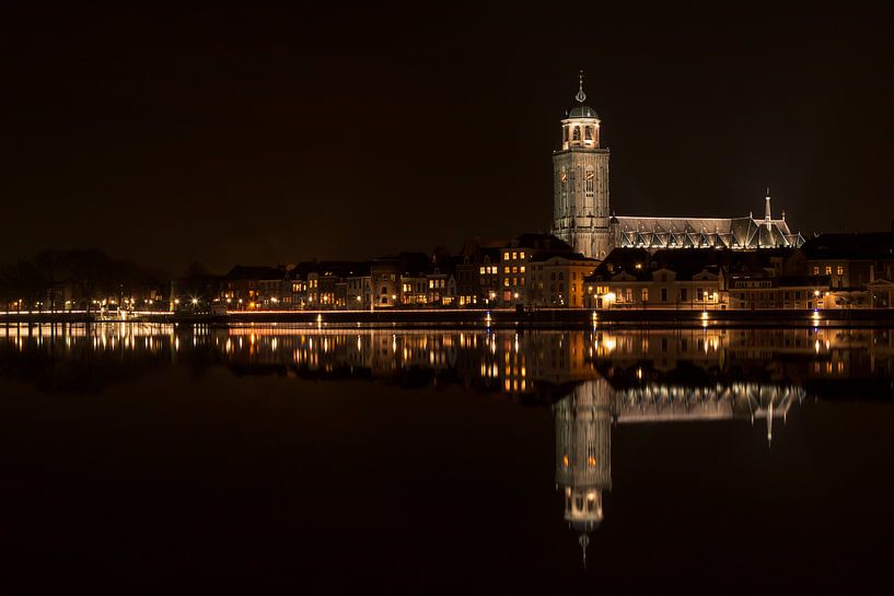 Deventer at the IJssel by night reflection by Roy Kerkdijk