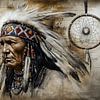 indiaan in Da Vinci stijl van Gelissen Artworks