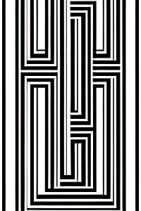 Motif graphique noir et blanc - jeu de lignes abstraites sur Lily van Riemsdijk - Art Prints with Color