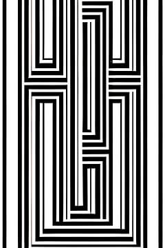 Zwart wit grafisch patroon - abstract lijnen spel van Lily van Riemsdijk - Art Prints with Color