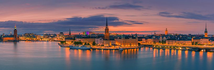 Panorama-Sonnenuntergang in Stockholm von Henk Meijer Photography