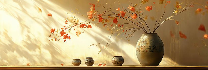 vases still life | Autumn Light Vase by Eye catching paintings