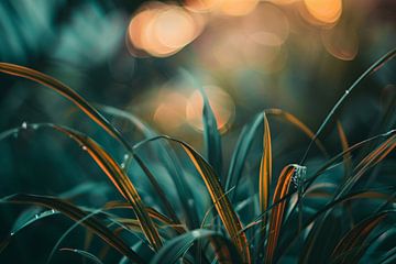 Close-up van gras met licht en bokeh van Imperial Art House