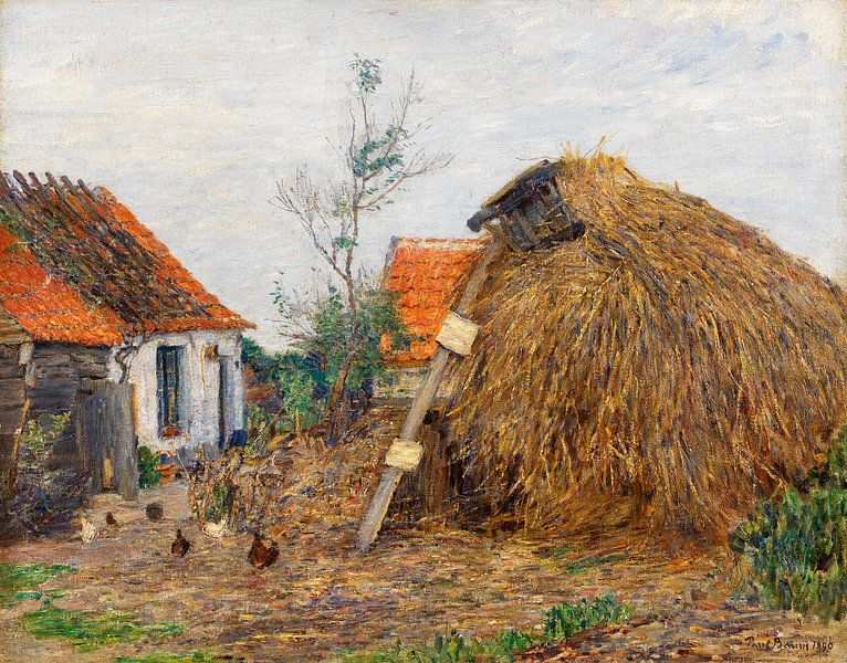 Paul Baum.Farm with haystack by 1000 Schilderijen