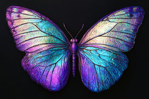 Papillon irisé avec des éclats de couleur
