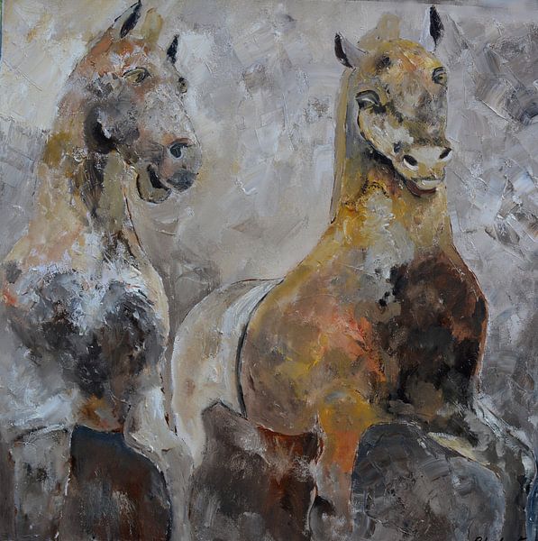Twee paarden van pol ledent