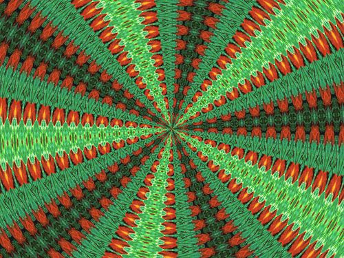 Caleidoscoop groen/rood